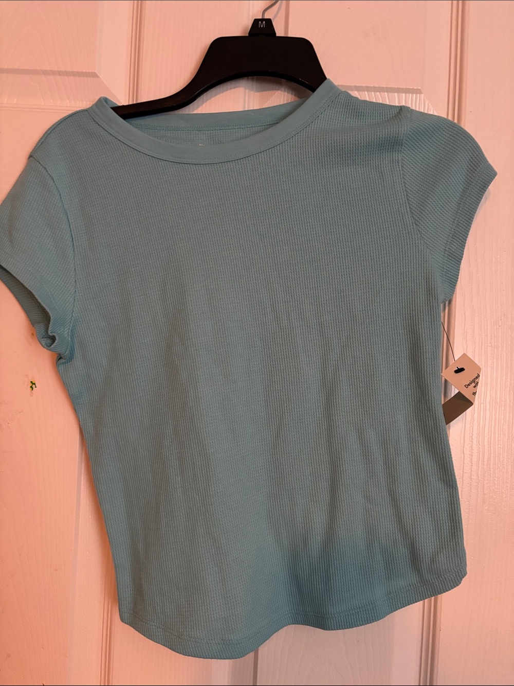 Classic Ribbed Short Sleeve Top - Seafoam Green